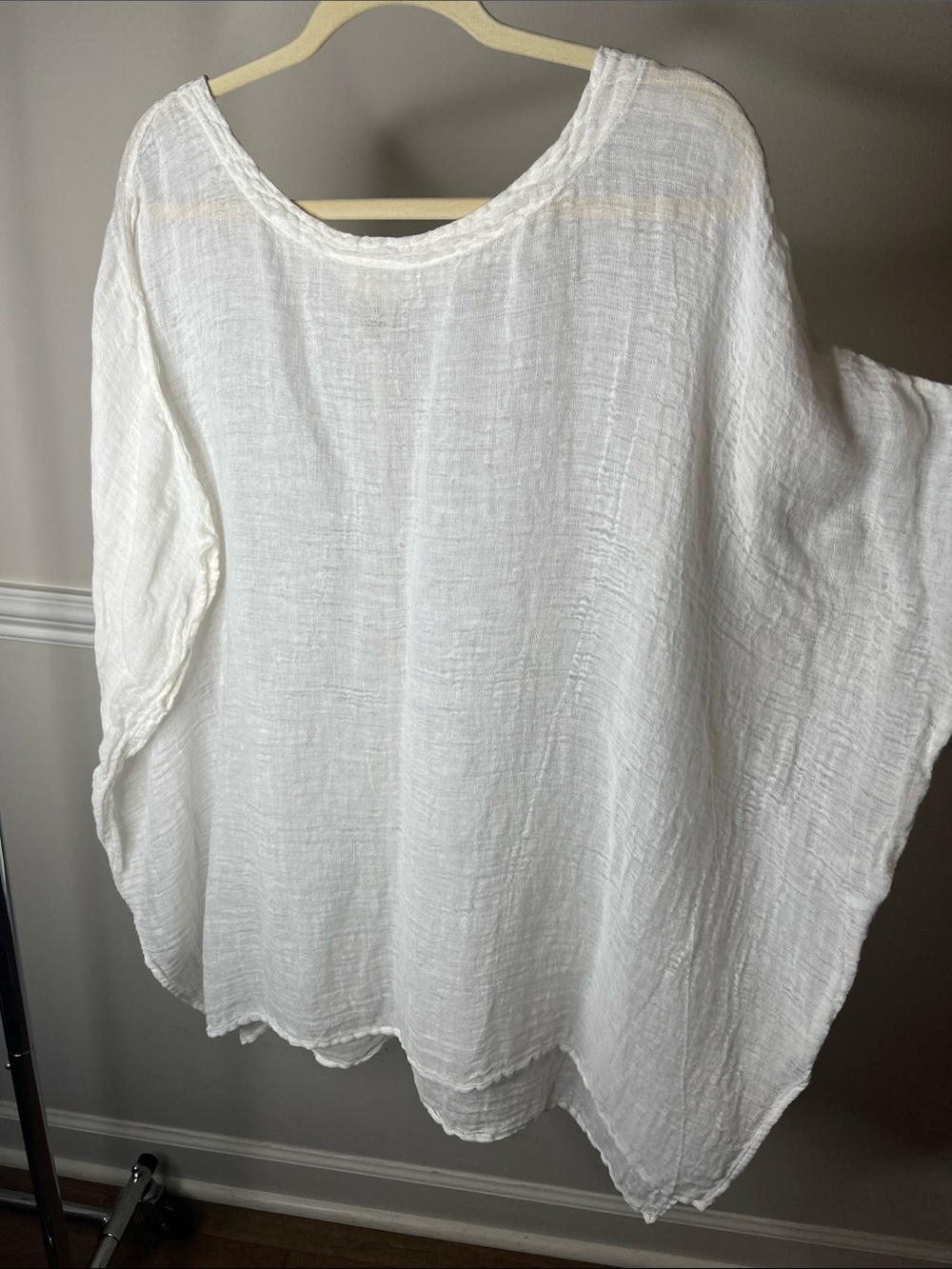 Women's latte hand loomed Tunic Top by La Bottega.